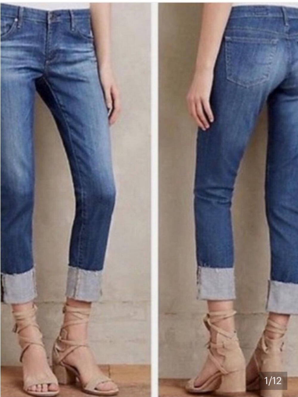 Ag Adriano Goldschmied Blue Cropped Ankle Jeans
